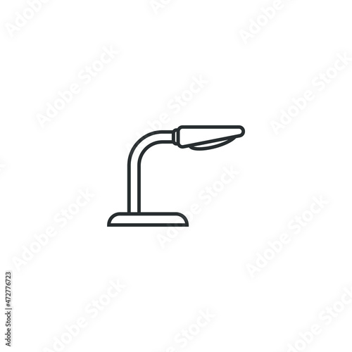 Vector sign of the Desk lamp symbol is isolated on a white background. Desk lamp icon color editable.