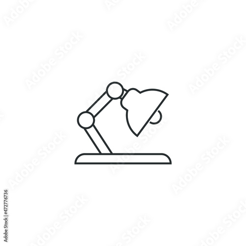 Vector sign of the Desk lamp symbol is isolated on a white background. Desk lamp icon color editable.