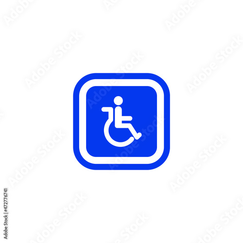 Vector sign of the Disabled Handicap symbol is isolated on a white background. Disabled Handicap icon color editable.