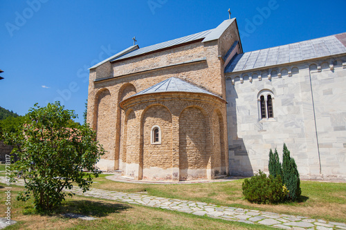 The Studenica Monastery, 12th-century Serbian Orthodox Church monastery. UNESCO World Cultural Heritage. Serbia, Europe.