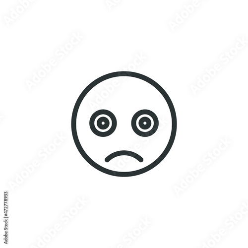 Vector sign of the emoticon face symbol is isolated on a white background. emoticon face icon color editable.