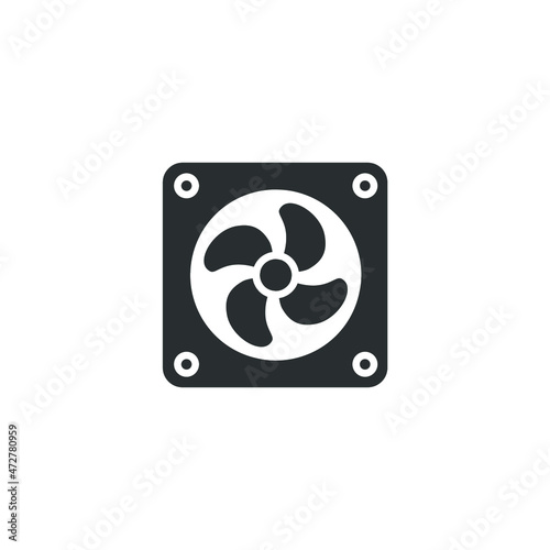 Vector sign of the Exhaust fan symbol is isolated on a white background. Exhaust fan icon color editable.