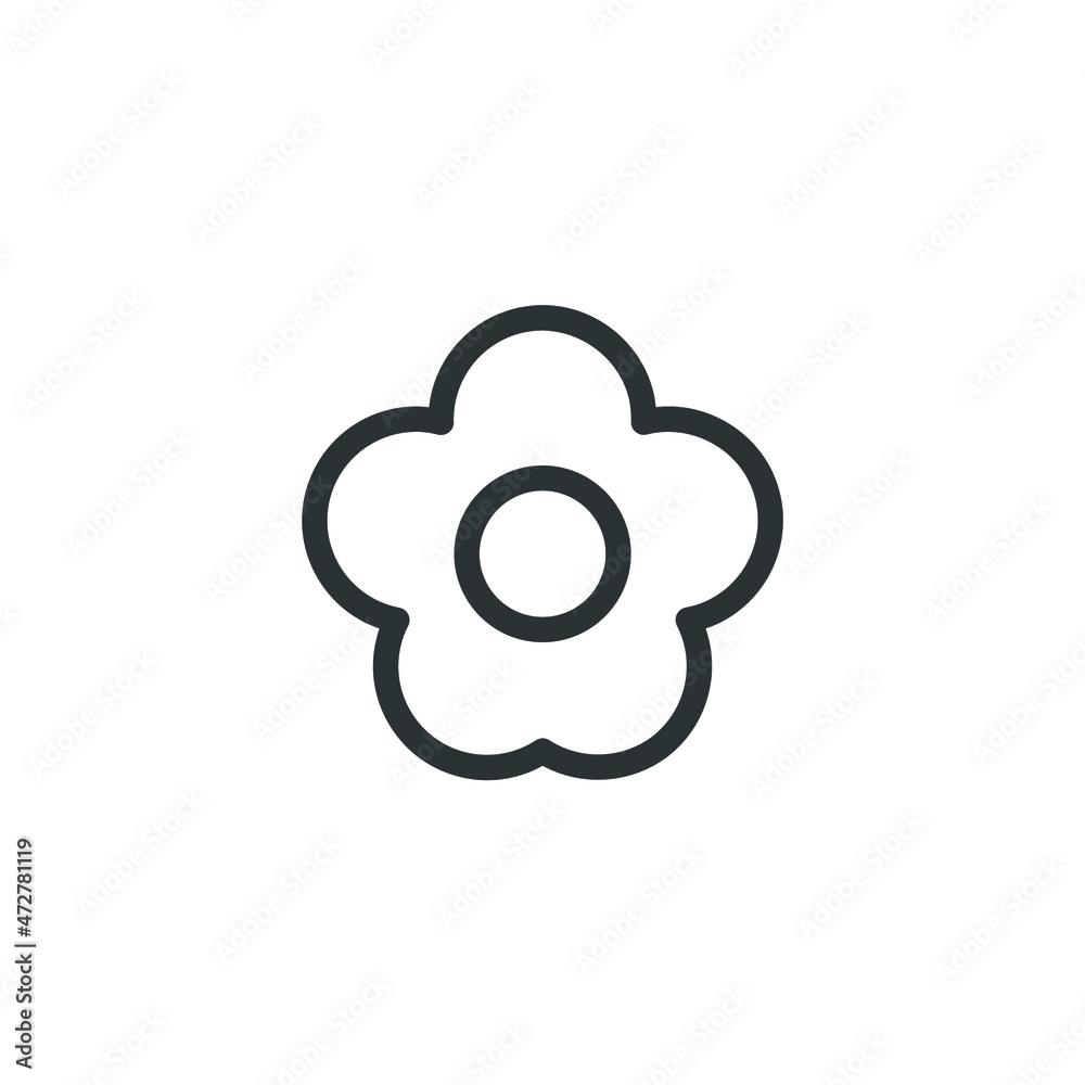 Vector sign of the flower symbol is isolated on a white background. flower icon color editable. Vector sign of the flower symbol is isolated on a white background. flower icon color editable.