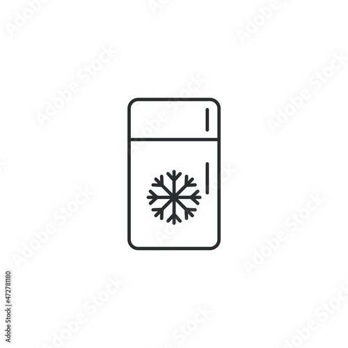 Vector sign of the freezer symbol is isolated on a white background. freezer icon color editable.