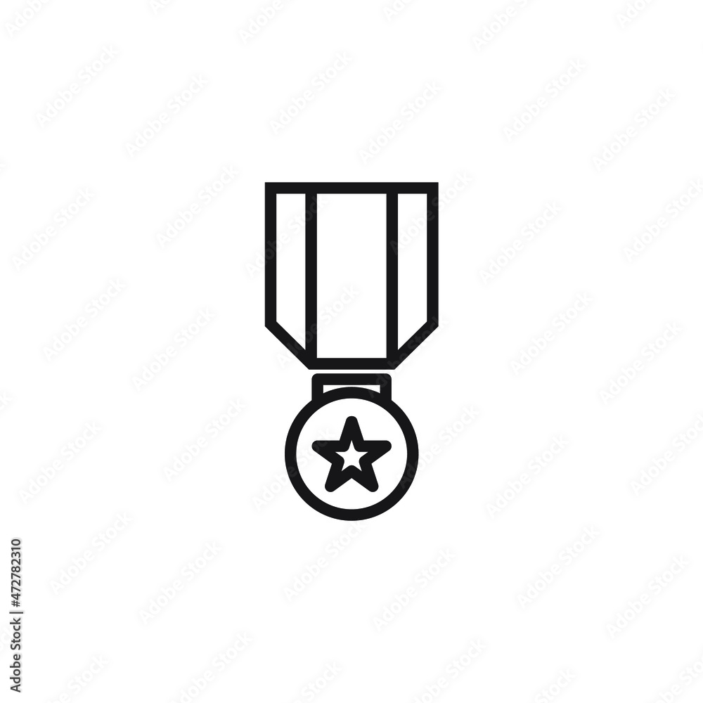 Vector sign of the medal symbol is isolated on a white background. medal icon color editable. Vector sign of the medal symbol is isolated on a white background. medal icon color editable.