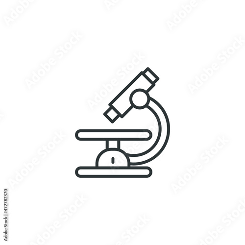 Vector sign of the microscope symbol is isolated on a white background. microscope icon color editable.