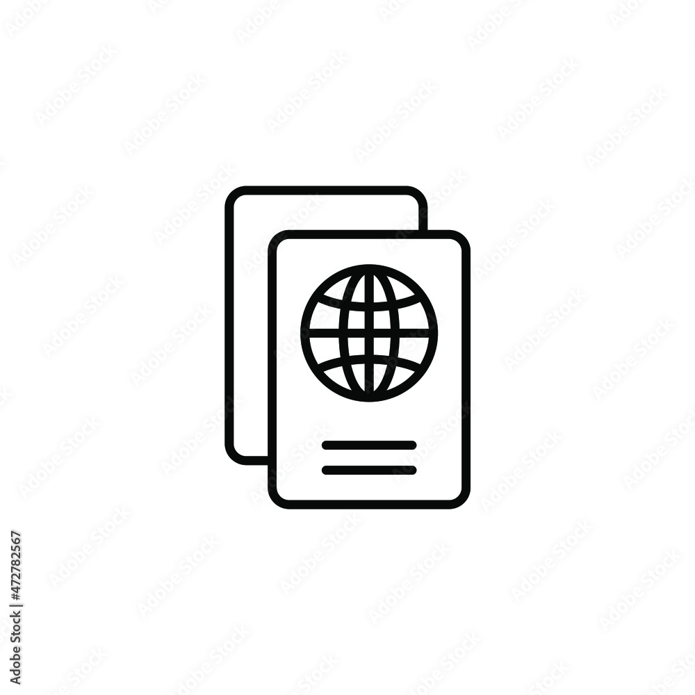 Vector sign of the Passport symbol is isolated on a white background. Passport icon color editable.
Vector sign of the Passport symbol is isolated on a white background. Passport icon color editable.