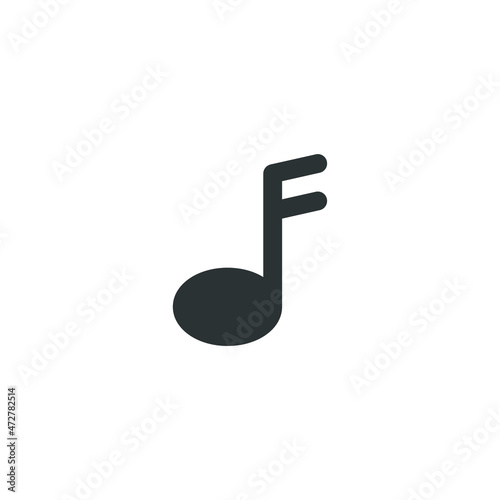 Vector sign of the music note symbol is isolated on a white background. music note icon color editable.