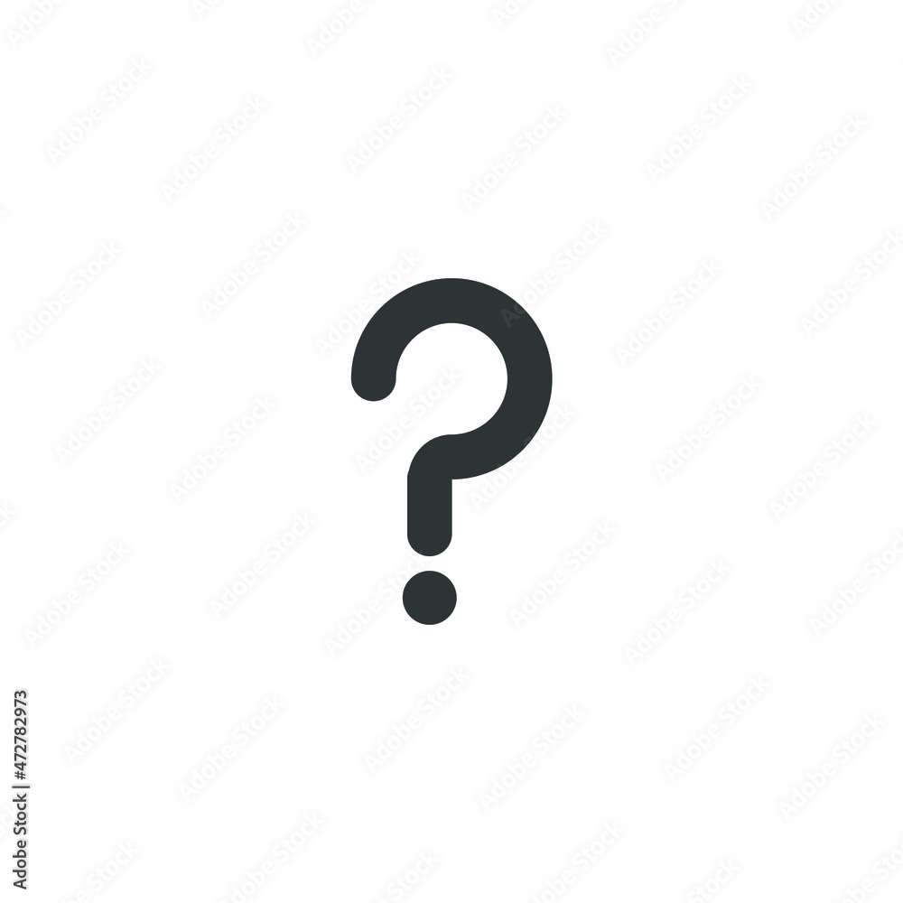 Vector sign of the Question Mark symbol is isolated on a white background. Question Mark icon color editable.