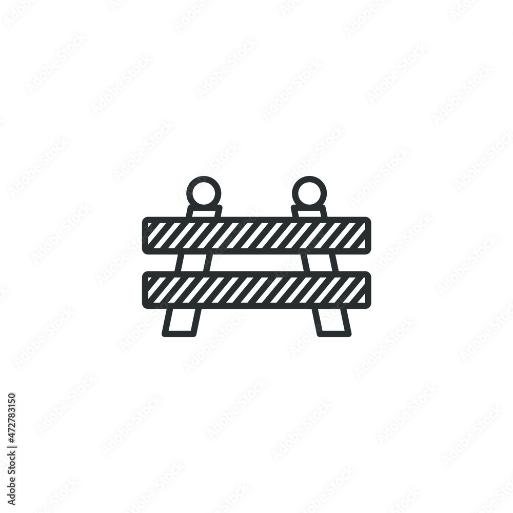 Vector sign of the Roadblock symbol is isolated on a white background. Roadblock icon color editable. Vector sign of the Roadblock symbol is isolated on a white background. Roadblock icon color editable.