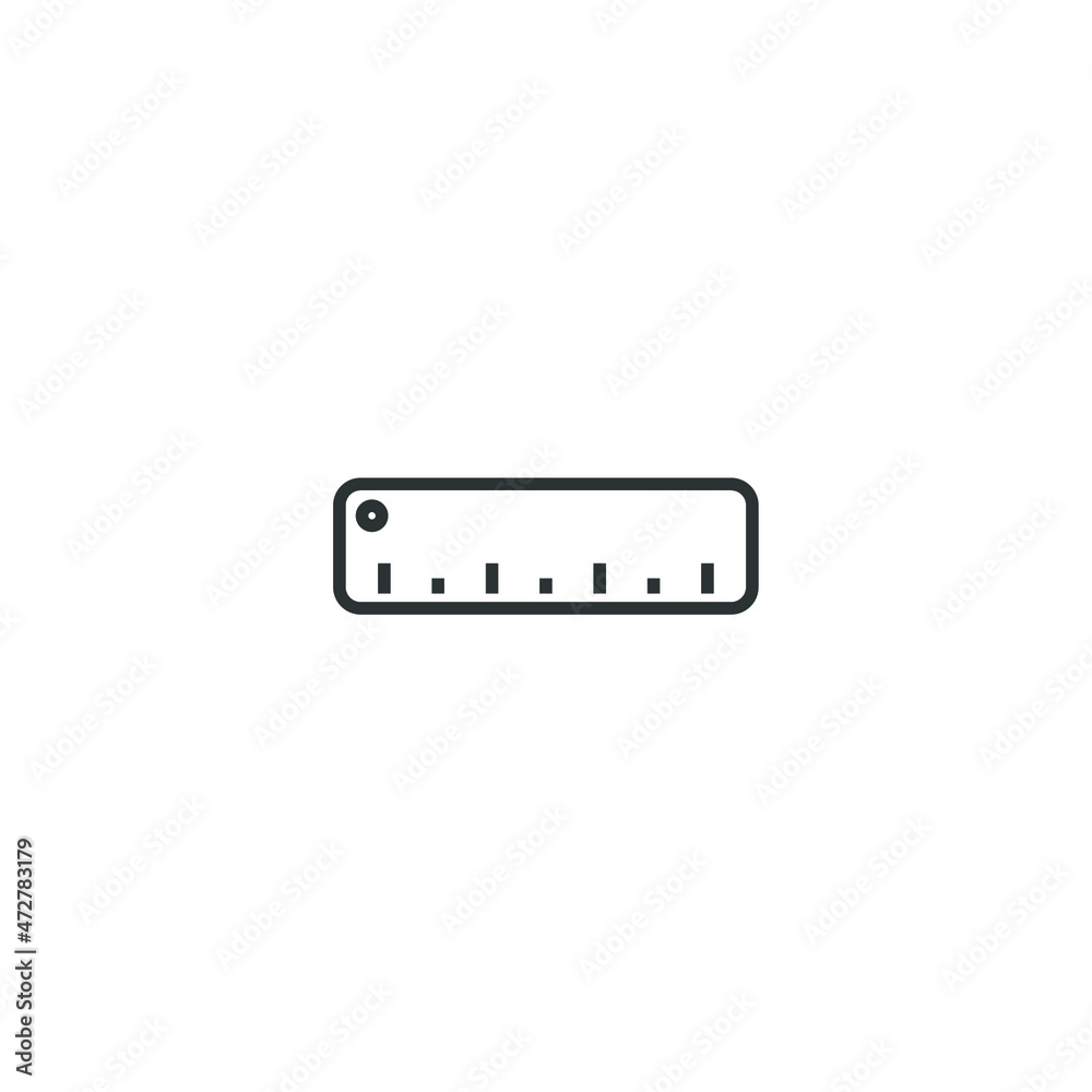 Vector sign of the ruler symbol is isolated on a white background. ruler icon color editable. Vector sign of the ruler symbol is isolated on a white background. ruler icon color editable.