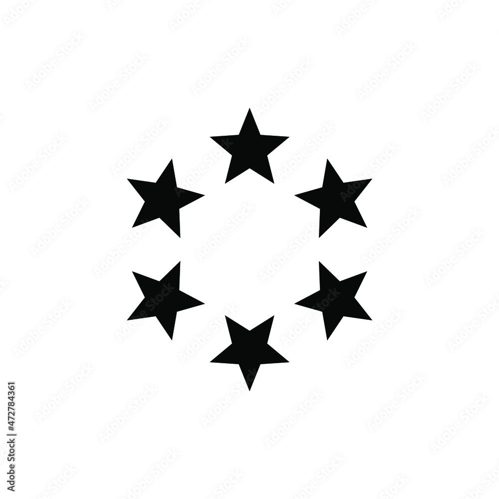 Obraz premium Vector sign of the Stars in circle symbol is isolated on a white background. Stars in circle icon color editable.
