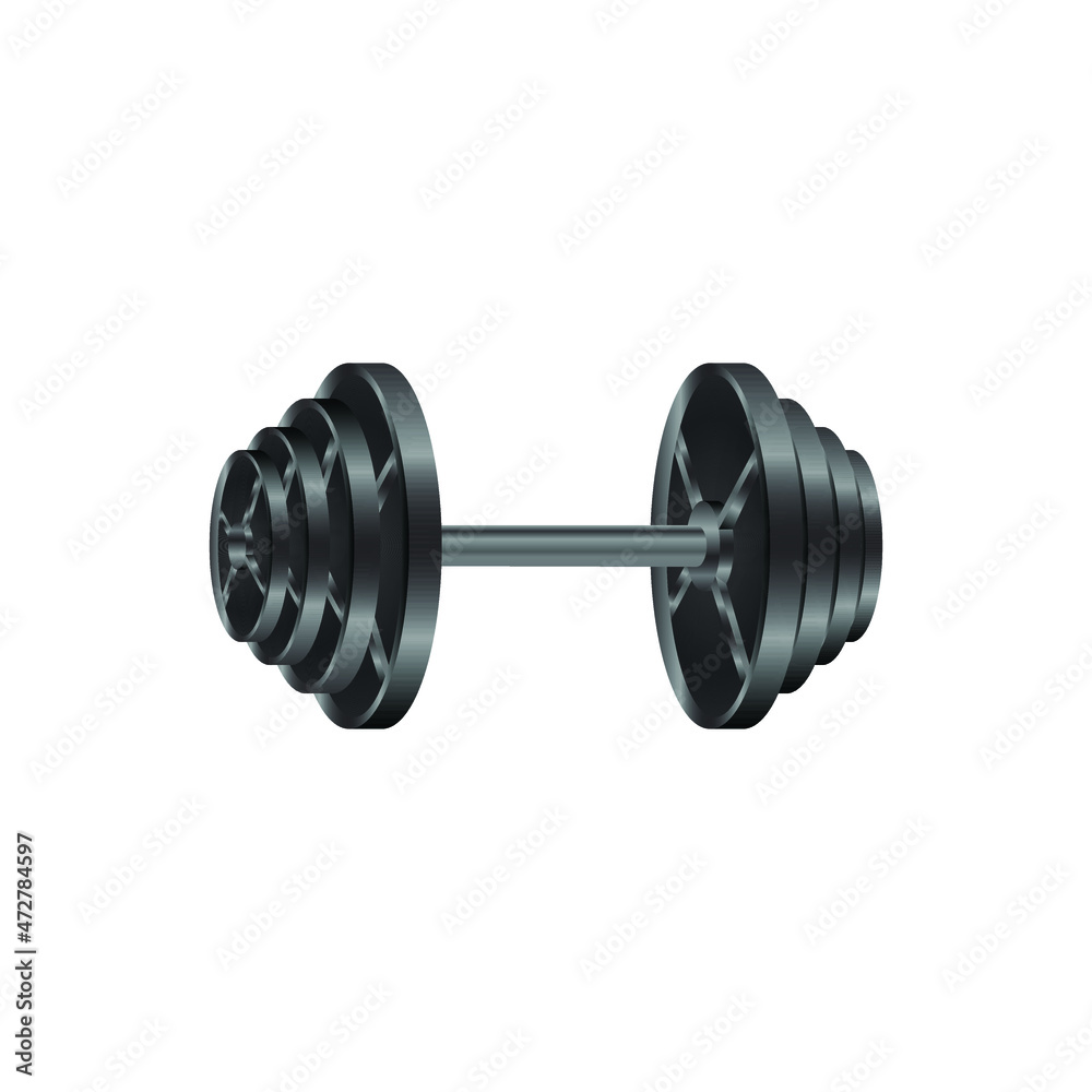 3d realistic perspective view fitness vector of black iron loadable dumbbells on white background. 3d realistic perspective view fitness vector of black iron loadable dumbbells on white background.