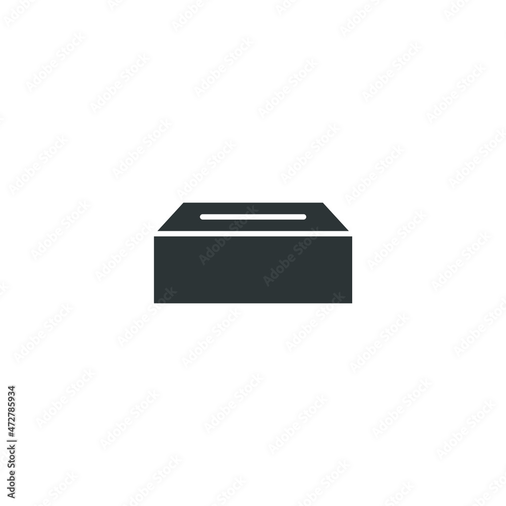 Vector sign of the Tissue box symbol is isolated on a white background. Tissue box icon color editable. Vector sign of the Tissue box symbol is isolated on a white background. Tissue box icon color editable.