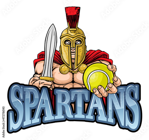 Spartan Trojan Tennis Sports Mascot