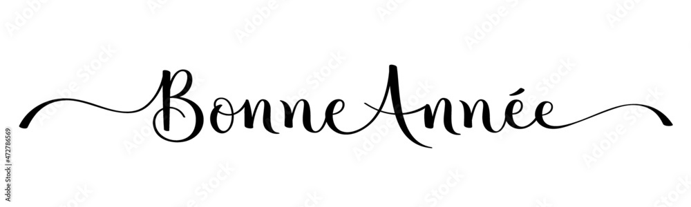 Banniere calligraphique noire vecteur BONNE ANNEE Banniere calligraphique noire vecteur BONNE ANNEE