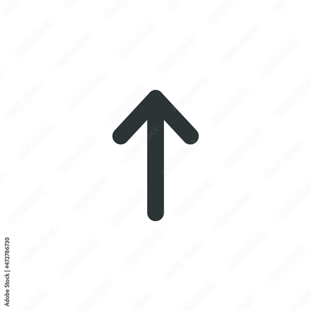 Vector sign of the up arrow symbol is isolated on a white background. up arrow icon color editable.
