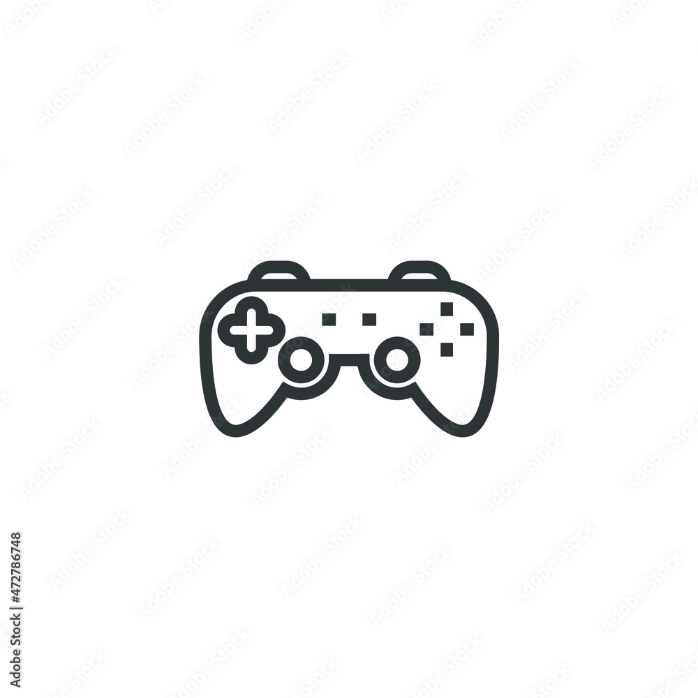 Vector sign of the Video game controller symbol is isolated on a white background. Video game controller icon color editable. Vector sign of the Video game controller symbol is isolated on a white background. Video game controller icon color editable.