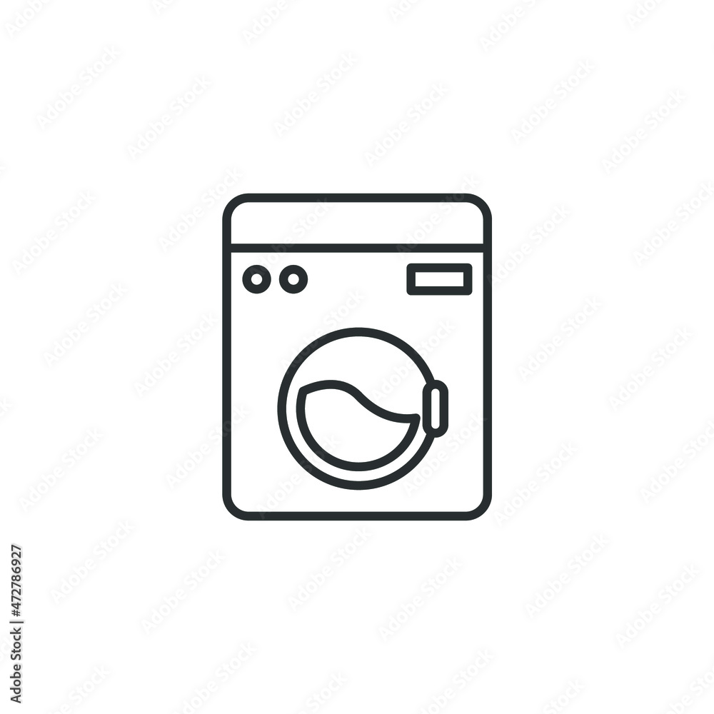 Vector sign of the Washing machine symbol is isolated on a white background. Washing machine icon color editable. Vector sign of the Washing machine symbol is isolated on a white background. Washing machine icon color editable.