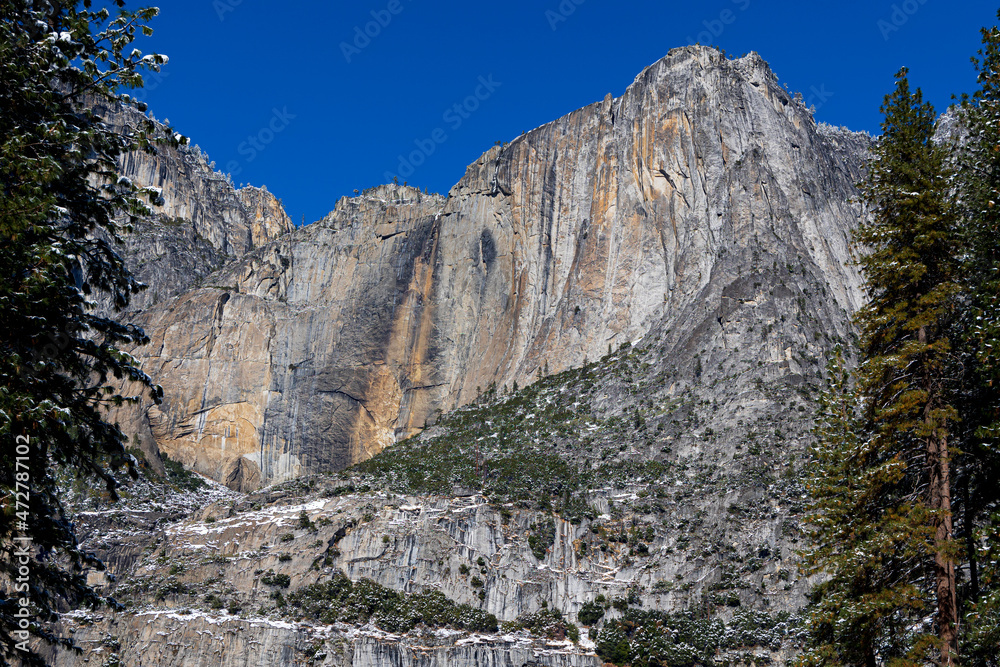 Autumn first snow in Yosemite National Park, California, USA.