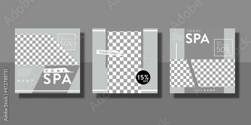 set of spa promotion social media post or flyer template