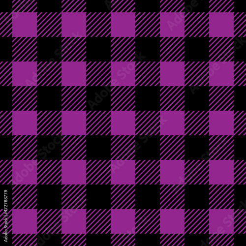 Purple and black chequered design seamless pattern.
