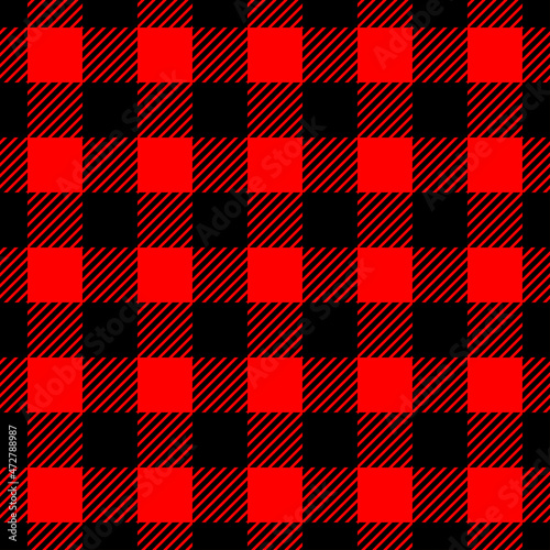 Red and black chequered seamless pattern.