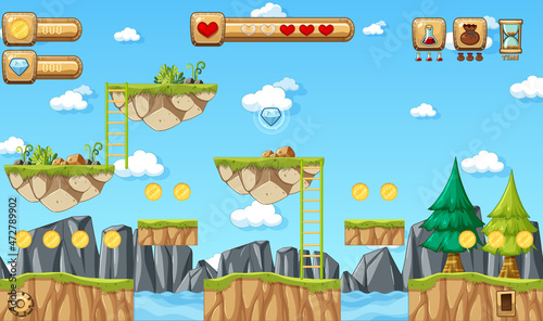 Game Template Nature Forest Scene