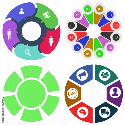 Business infographics. Set of pie chart 