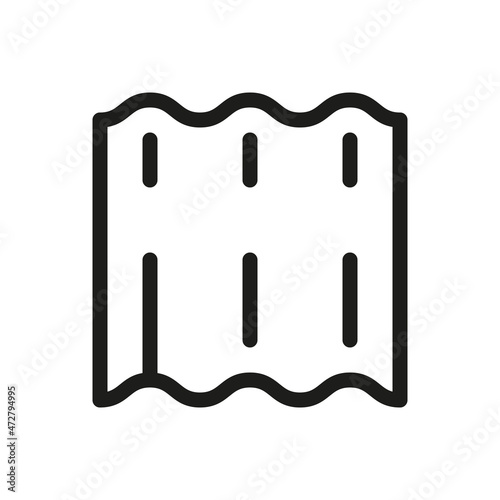 Wavy roof isolated icon, wave cement roof sheet outline icon with editable stroke