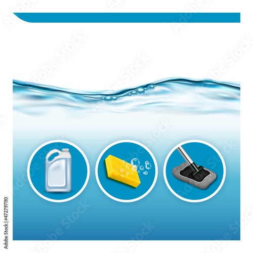 Car Wash Service Creative Promotion Poster Vector. Car Wash Products For Cleaning Automobile Interior And Exterior Advertising Banner. Sponge And Liquid For Clean Style Concept Template Illustration