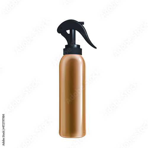 Sprayer Hairdresser Tool For Make Hairdo Vector. Blank Sprayer Bottle For Hairdressing In Beauty Salon Service. Beautician Accessory Container With Water Or Liquid Template Realistic 3d Illustration