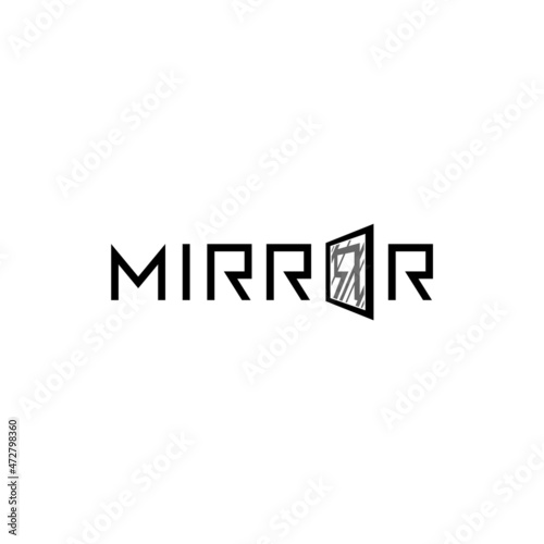 Mirror wordmark logo design.