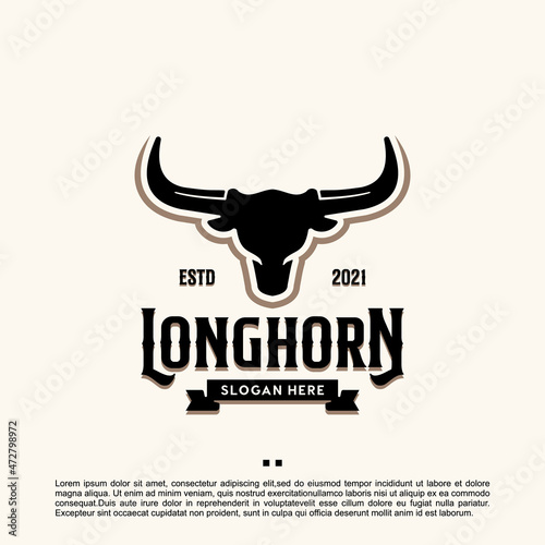bull horn,strong , logo design template