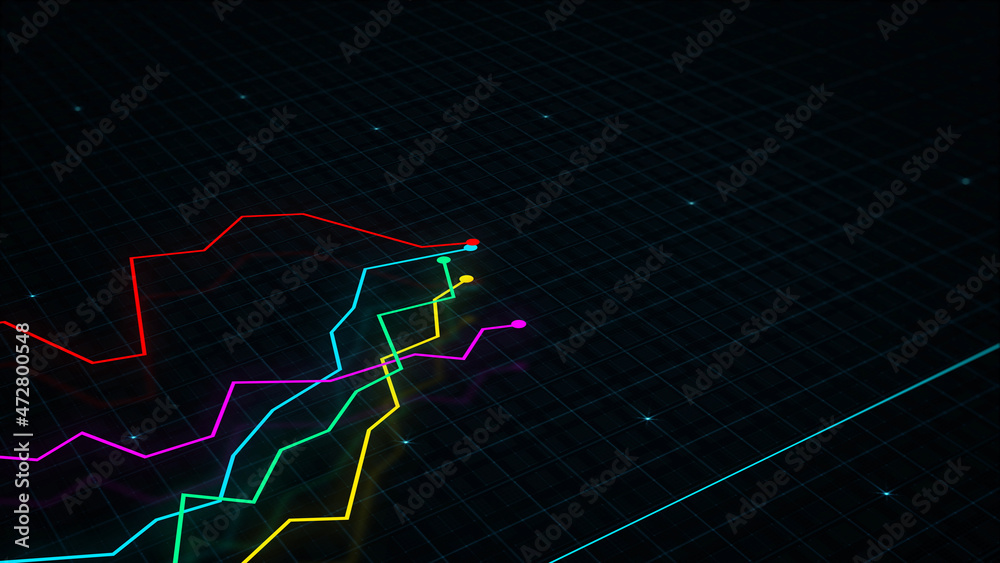 3D rendering of a tech-style digital income line graph against a high-tech grid background. Concept for presentations, advertising and showing profitability and statistics
3D rendering of a tech-style digital income line graph against a high-tech grid background. Concept for presentations, advertising and showing profitability and statistics
