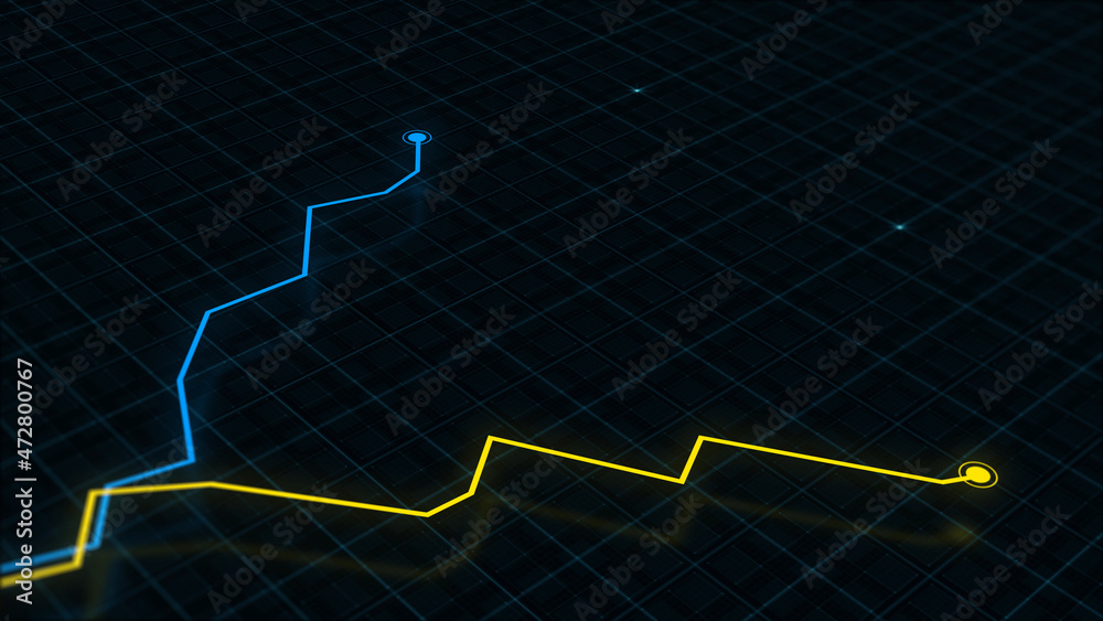 3D rendering of a tech-style digital income line graph against a high-tech grid background. Concept for presentations, advertising and showing profitability and statistics
3D rendering of a tech-style digital income line graph against a high-tech grid background. Concept for presentations, advertising and showing profitability and statistics
