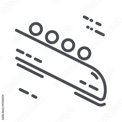 Bobsleigh competition symbol isolated on transparent background.