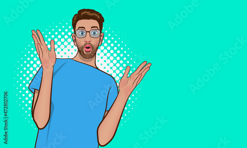surprised young man in glasses looking wondering for somthing