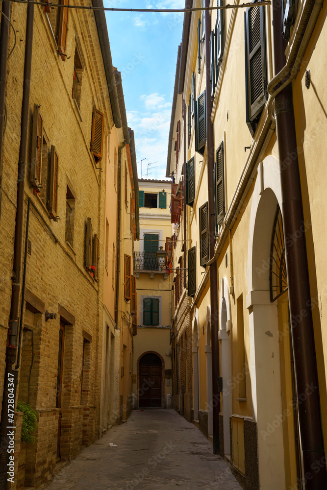 Osimo, historic town of Marche, Italy: typical street