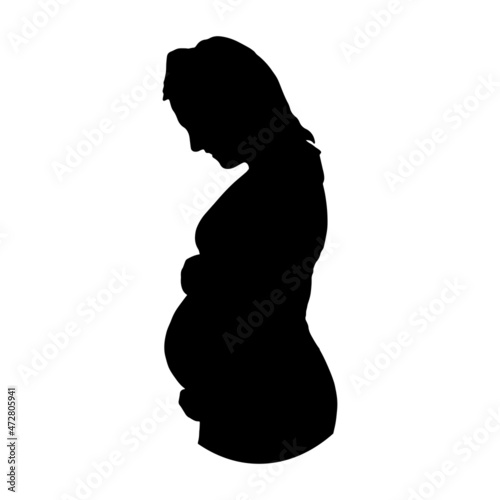 Black figure of a pregnant woman.