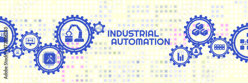 industrial automation icons on white background