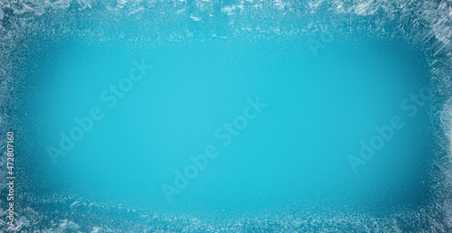 Quadro su tela Frost patterns on frozen winter window as a symbol of Christmas wonder