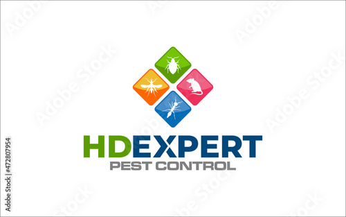 Illustration vector graphic of disinfection service and pest control logo design template