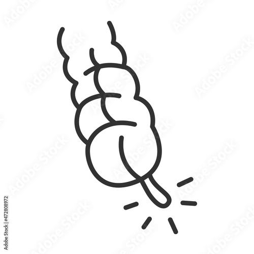Monochrome appendicitis line icon vector illustration. Intestines human body organ simple logo