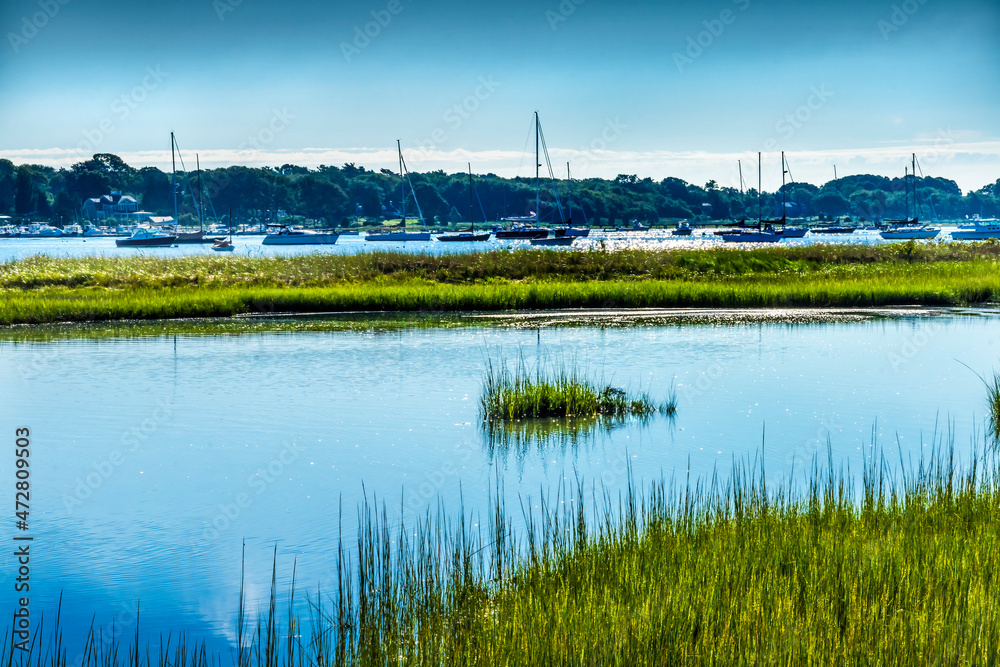Sailboats, Padanaram Harbor, Buzzards Bay, Dartmouth, Massachusetts