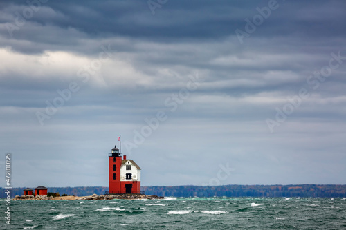 USA, Michigan, Mackinac Island, Round Island Passage Light photo