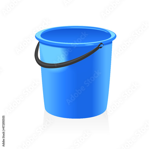 Blue bucket isolated on a white background