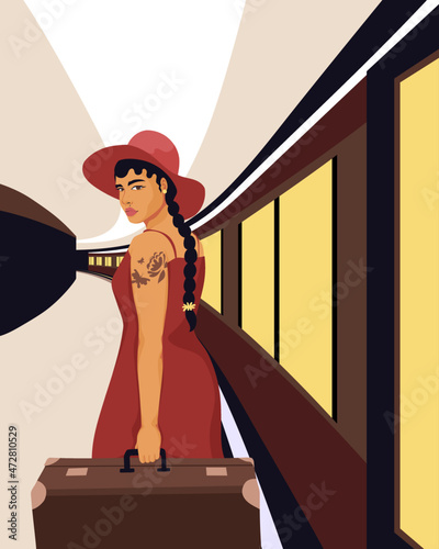 Wallpaper Mural Girl with tattoo at subway station Torontodigital.ca