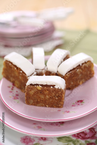 Chocolate and walnut biscuit cake