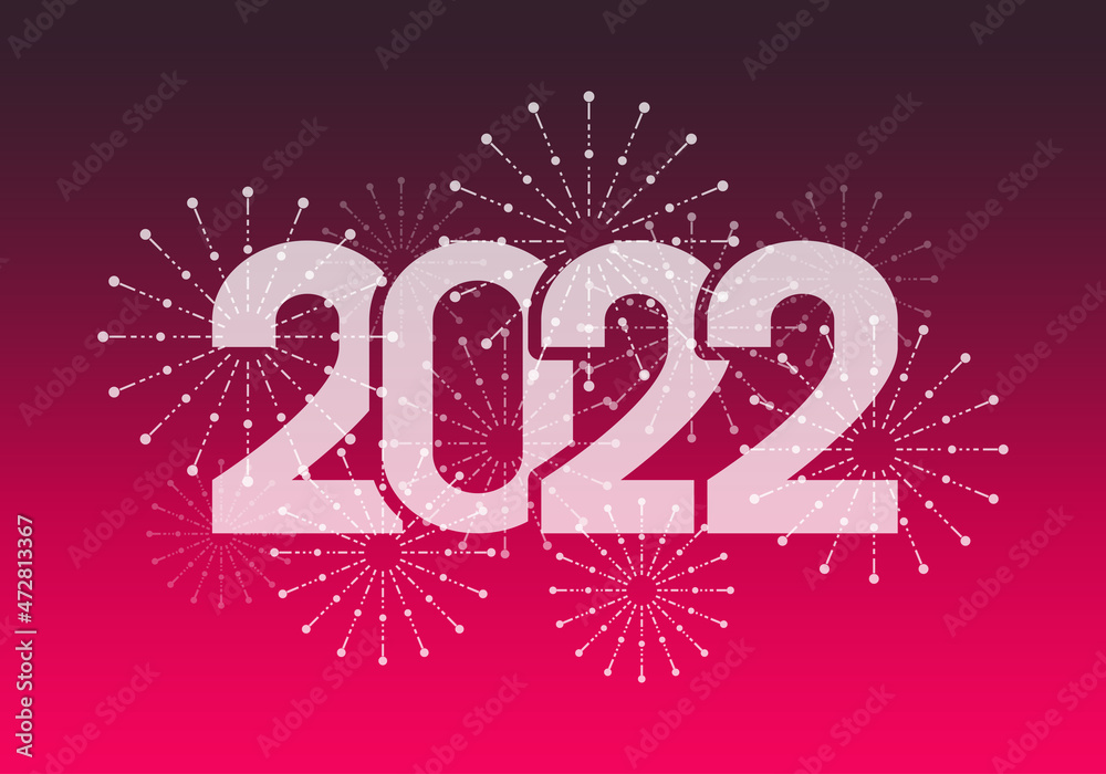 Feliz año nuevo 2022. Texto blanco. Portada de 2022. Ilustración ...